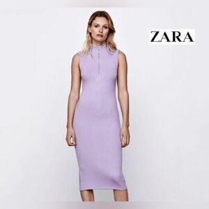 Zara Women's Light Purple Midi Dress